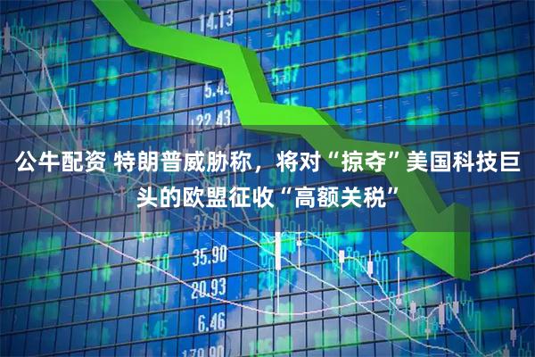 公牛配资 特朗普威胁称，将对“掠夺”美国科技巨头的欧盟征收“高额关税”